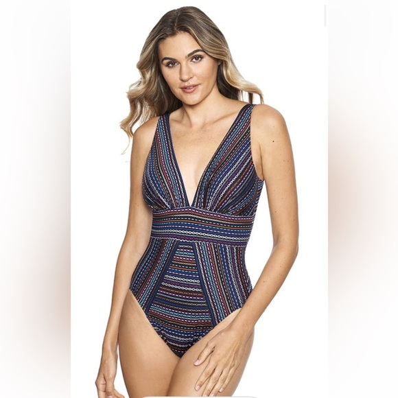 Miraclesuit Shimmer Links Odyssey One Piece Swimsuit Size 10 - Picture 1 of 16